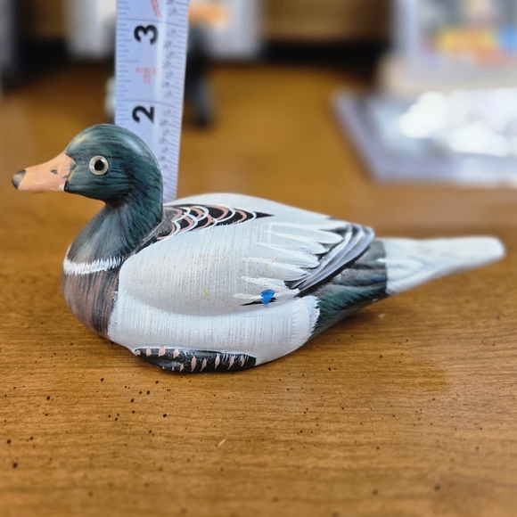 Small Ceramic Mallard Duck Figurine 6x2" Miniature - Picture 5 of 8